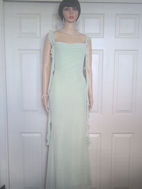 CIDER Elegant Maxi Mesh Ruffle Dress